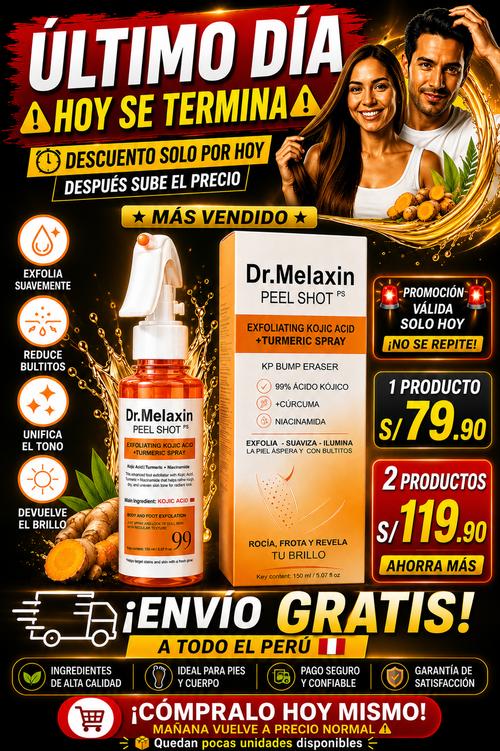 EXFOLIANTE DR. MELAXIN PEEL SHOT (KOJIC ACID + TURMERIC)