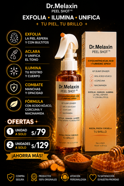 EXFOLIANTE DR. MELAXIN PEEL SHOT (KOJIC ACID + TURMERIC)