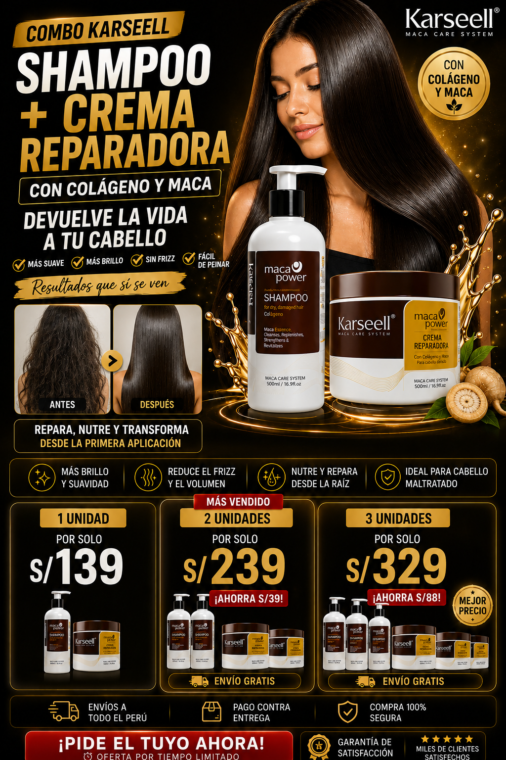KIT KARSELL (SHAMPOO + CREMA REPARADORA)