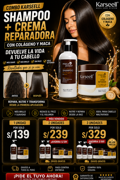 KIT KARSELL (SHAMPOO + CREMA REPARADORA)